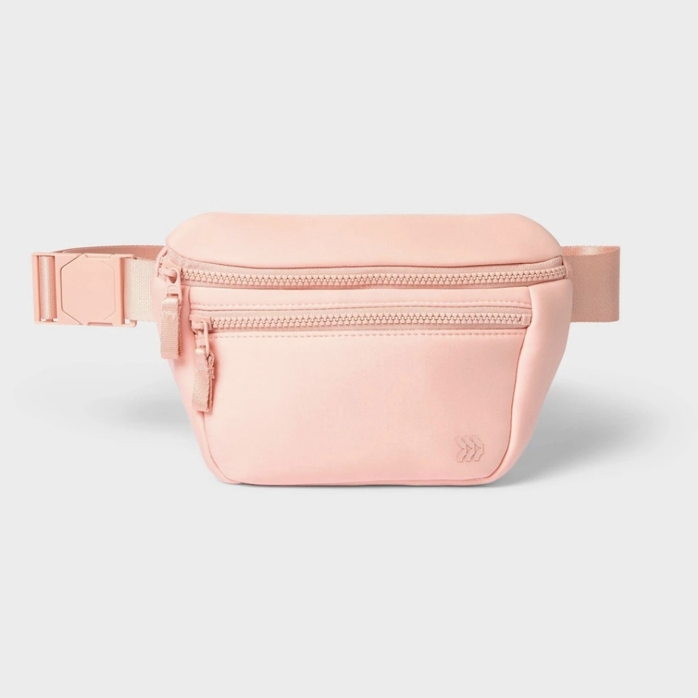 NWT All In Motion Premium Belt Bag In Pink Blush Water-resistant Knit Fanny Pack